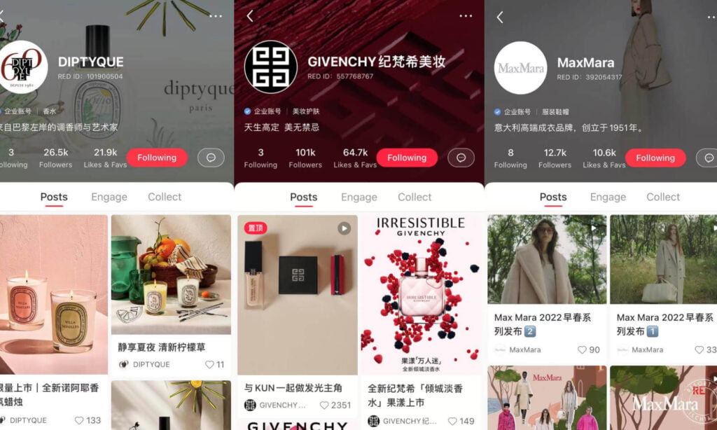 Screenshot Little Red Book Xiaohongshu social commerce in Cina